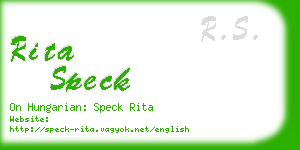 rita speck business card